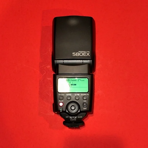 Canon Speedlite 580EX Shoe Mount Flash w/Diffuser EOS Mark IV TESTED &FUNCTIONAL